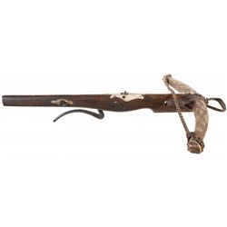 Victorian Crossbow with Bone and Snakeskin Accents, Matching Quiver and Two Bolts