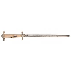 Samuel C. Wragg Sheffield Production Folding Dirk with Ivory Grips and American Patriotic Decoration