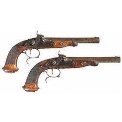 Pair of European Percussion Pistols