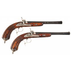 Pair of German Percussion Target Pistols