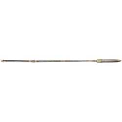 19th Century Indo-Persian Damascus Pattern Gold Accented Short Spear