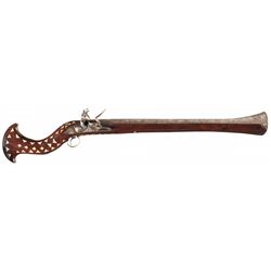 Middle Eastern Style Flintlock Blunderbuss with Pearl Inlaid Stock