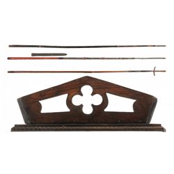 Three Japanese Spears and One Weapon Display Stand