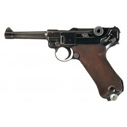Desirable 1938 Date Single Digit Serial Number "3" (d) "S/42" Mauser Luger Pistol with Two Matching