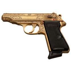 Engraved Gold Washed Walther PP Pistol Attributed to Hermann Goring