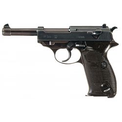 World War II Walther  ac/42  Code P38 Semi-Automatic Pistol with 1942 Dated Holster and Two Matching