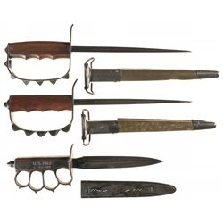 Collector's Lot of Three U.S. Trench Knives
