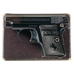 Excellent Colt Model 1908 Hammerless .25 Pocket Pistol with Box