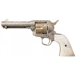 Weldon Bledsoe Engraved Colt Single Action Army Revolver with Pearl Grips