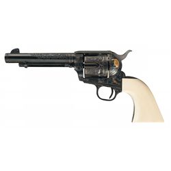 Extraordinary Master Engraver E.C. Prudhomme Signed Relief Engraved Gold Inlaid Colt Second Generati