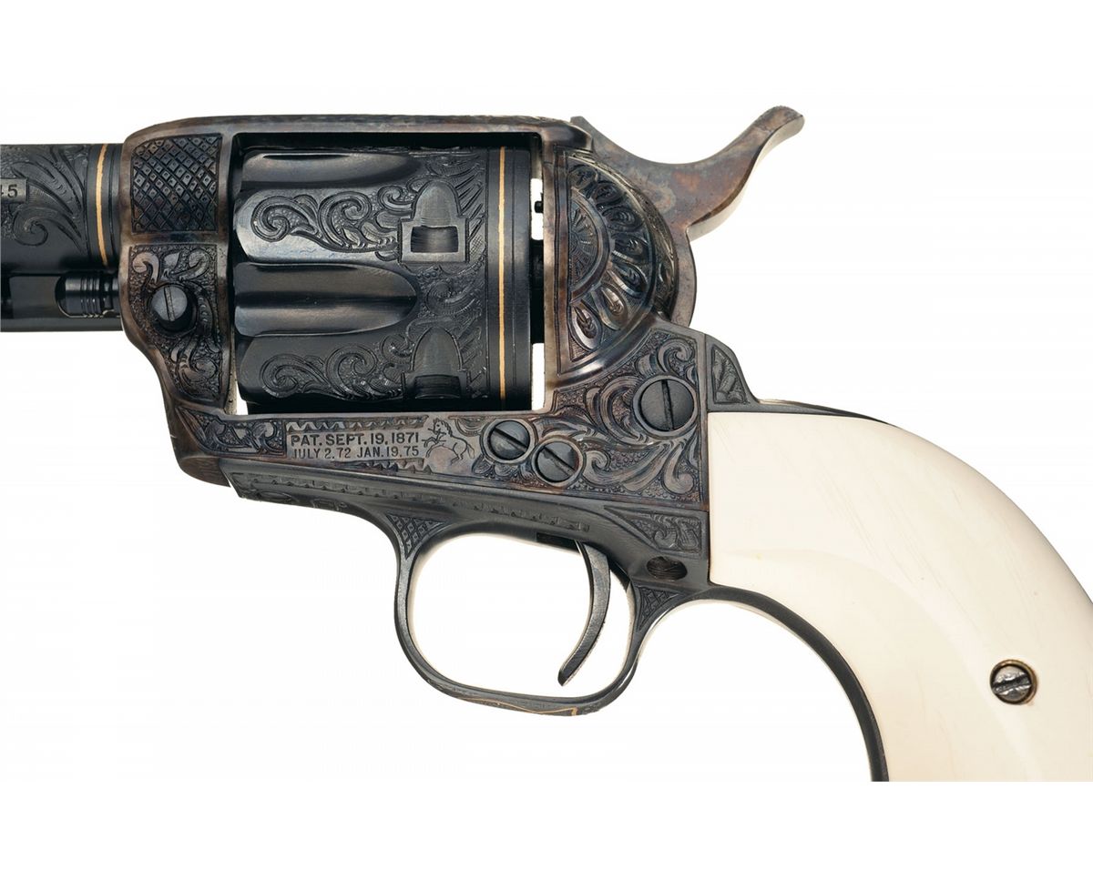 Signed Bill Johns Engraved Gold Inlaid Colt Second Generation Single ...