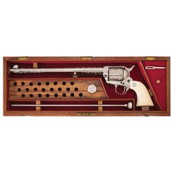 Outstanding Documented Cased Howard Dove Signed Master Factory Engraved Colt Single Action Army Bunt