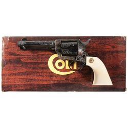 Exceptional Factory Class "C" Engraved Colt Single Action Army Revolver with Ivory Grips Original Bo