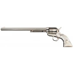 Scarce Nickel Plated Second Generation Colt Single Action Army Buntline Revolver Serial Number 15000