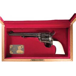 Cased Engraved Theodore Roosevelt Commemorative Colt Single Action Army Revolver with Ivory Grips