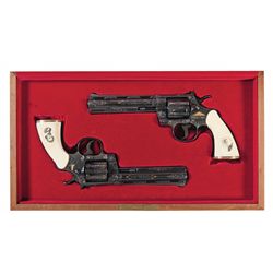 Magnificent Cased Pair of Consecutively Serial Numbered Engraved Gold ...