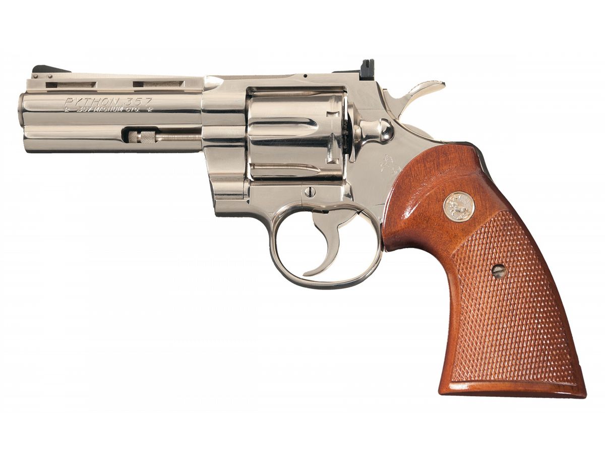 Python Nickel Nickel Plated Colt Python Double Action Revolver