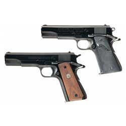Collector's Lot of Two Colt Semi-Automatic Pistols with Holsters