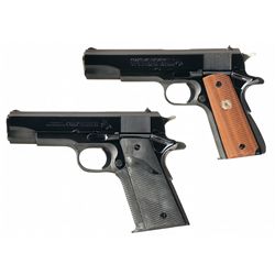Two Colt Semi-Automatic Pistols with Accessories