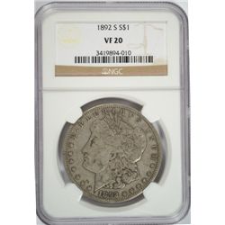 1892-S Morgan Dollar NGC VF20