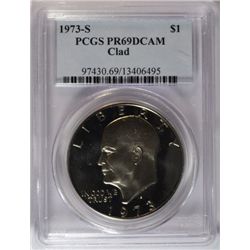1973-S IKE DOLLAR PCGS PR69 DCAM CLAD
