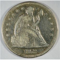 1872 SEATED DOLLAR VF