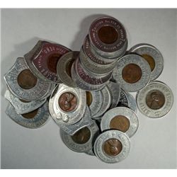 ( 30 ) GOOD LUCK AND NEVER GO BROKE TOKEN WITH 1940'S  WHEAT PENNIES, NICE COND.