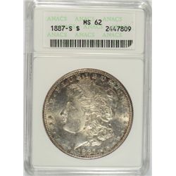 1887S  Morgan $  ANACS62 with much claim to 63  est $220-$230