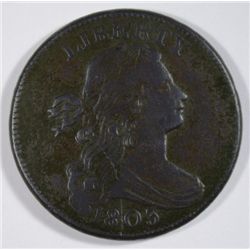 1803 small date large fraction  large penny    ARC CRACK obverse  XF NICE COLOR/