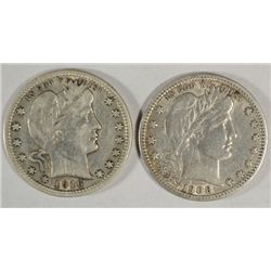 1908D clnd XF-1916 VF BARBER quarter   est $60-$65
