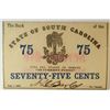 Image 1 : 1863 SEVENTY-FIVE CENT SOUTH CAROLINA NOTE