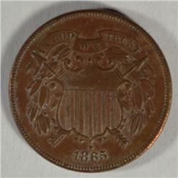 1865 U.S. TWO CENT, XF