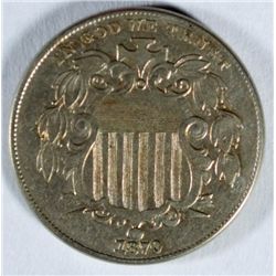 1870 SHIELD NICKEL, AU