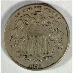 1875 SHIELD NICKEL, VF