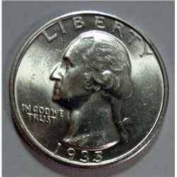 1935-S WASHINGTON QUARTER, GEM UNC