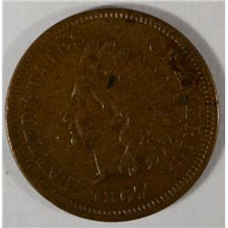 1867   Indian penny  VF25   est $-$100-$115