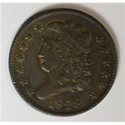 1828 HALF CENT AU