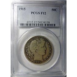 1915 BARBER HALF DOLLAR PCGS F12