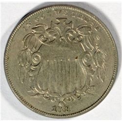 1868 SHIELD NICKEL XF-AU ORIGINAL