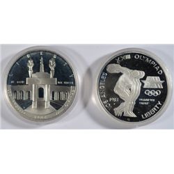 1983 AND 1984 PROOF OLYMPIC COMMEMORATIVE, COIN AND CAPSULE ONLY