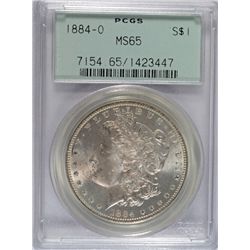 1884 O MORGAN DOLLAR PCGS MS 65 GREEN LABEL