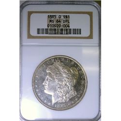 1885-O MORGAN DOLLAR NGC MS64 DPL