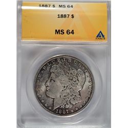 1887 Morgan Dollar ANACS MS 64