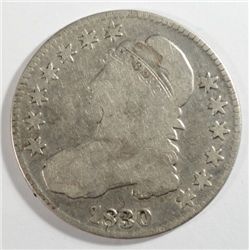 1830  Bust half $ VG  est $55-$60