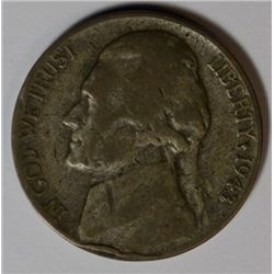 1943/2 JEFFERSON NICKEL VG RARE