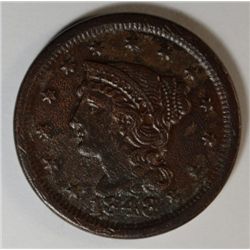 1848 LARGE ONE CENT XF DARK