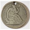 Image 1 : 1858 SEATED HALF DOLLAR AG W/HOLE