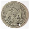 Image 2 : 1858 SEATED HALF DOLLAR AG W/HOLE
