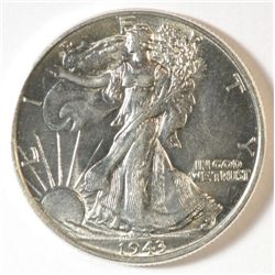 1943 WALKING LIBERTY HALF DOLLAR GEM UNC