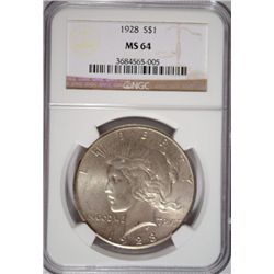 1928 PEACE DOLLAR NGC MS 64